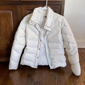 EUC white JCrew women’s puffer jacket